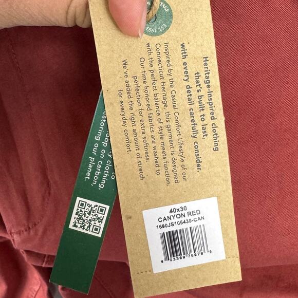 Tailor Vintage Canyon Red Stretch Slim Fit Chino Pants Size 40x30 - Picture 9 of 11